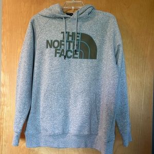 North Face Heathered Gray Logo Hoodie - Size XL